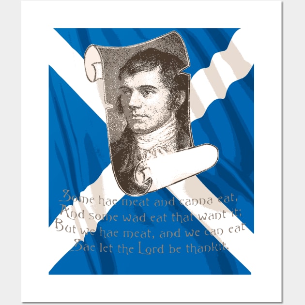 Selkirk Grace Burns Night And Scottish Saltire Wall Art by taiche